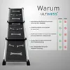 A dog ramp with feature callouts and a comparison chart. Produktbild-Vorschau