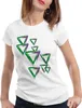 style3 Triangles Damen T-Shirt, Farbe:Weiß, Größe:L Produktbild-Vorschau 1