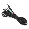 A black audio cable with green and pink connectors, coiled on a white background. Podgląd zdjęcia produktu