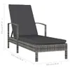 vidaXL Sonnenliege mit Armlehnen Poly Rattan Grau Produktbild-Vorschau 8