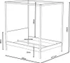 Himmelbett ROMANCE / Bett 160x200 - Weiß lackiert Produktbild-Vorschau 5