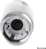 A close-up, studio shot of a white and silver radiator valve fitting against a white background. Produktbild-Vorschau