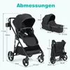 3-in-1-Faltkinderwagen mit wendbarem Sitz und verstellbarer Produktbild-Vorschau 2