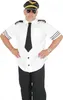 A man dressed as a pilot, posing for a product image. Produktbild-Vorschau