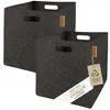 Aufbewahrungskörbe 2er-Set aus Filz und Leder, 30x30x30 cm, Produktbild-Vorschau 3
