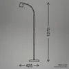 A technical drawing of a floor lamp with dimensions indicated. Anteprima dell’immagine prodotto