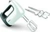 A white and black Tefal hand mixer with silver beaters, shown on a white background. Produktbild-Vorschau