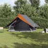 vidaXL Familienzelt mit Dach Grau und Orange 256 x 256 x Produktbild-Vorschau 2