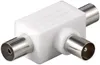 goobay Adaptateur coaxial en T 2 x coaxial femelle sur Voir les images du produit 1