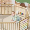 MEULBATY Laufstall Baby Laufgitter, klappbar Holz Laufstall Produktbild-Vorschau 3