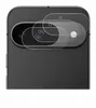 A close-up view of a smartphone's rear camera module with protective lens covers placed over it. Produktbild-Vorschau