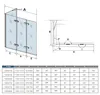 130x70x140cm Badewannenaufsatz Schwarz 3-teilig für Produktbild-Vorschau 4