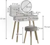 Schminktisch Vicco Edda Weiß 80 cm mit LED Beleuchtung und Produktbild-Vorschau 7