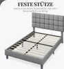 Yaheetech Polsterbett Doppelbett mit Höhenverstellbarem Produktbild-Vorschau 8