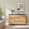 Komoda „Kyr” z 2 drzwiami i 3 szufladami, 120 x 35 x 75 cm, Podgląd zdjęcia produktu 2