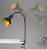 Lampe pince rétro E14 métal noir or Ø114mm bras flexible Voir les images du produit 7
