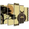 5-teiliges leinwandbild nilpferd 150x100 cm Feeby braun Produktbild-Vorschau 1