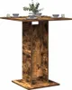 A square wooden table with a pedestal base, set with four place settings and a plant in a vase. Produktbild-Vorschau