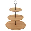 Bambus-Etagere Runde Servierregal 3-stöckig Ø28xH35cm Produktbild-Vorschau 21