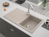 Granitspüle - Spülbecken - Küchenspüle - 86 x 50 cm - Beige Produktbild-Vorschau 6