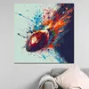 Fliegender Football Pop Art Rugby Leinwandbild Wandbild Produktbild-Vorschau 2