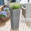 Set de 3 pots de fleurs polyrotin gris cache-pot pot Voir les images du produit 5