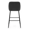 A back view of a gray upholstered bar stool with black metal legs. Produktbild-Vorschau