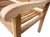 Close-up view of the armrest and slats of a wooden garden bench. Produktbild-Vorschau
