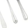Close-up view of three polished metal spoons with beaded edges, arranged diagonally against a white background. Podgląd zdjęcia produktu