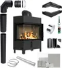 KRATKI LUCY Links 14 kW Ø200 SCHWARZ Kamineinsatz Produktbild-Vorschau 1