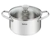 A stainless steel pot with a glass lid, shown from a front-side angle against a white background. Náhled obrázku produktu
