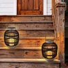 Solar Laterne zum hängen mit LED Kerze - 23x23x30cm Produktbild-Vorschau 7