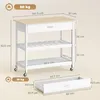 Carrello da cucina HOMCOM a 3 ripiani con ampio piano di Anteprima dell’immagine prodotto 3
