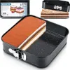 A square baking tin with a cake inside, and packaging and another cake slice in the background. Náhľad obrázku produktu