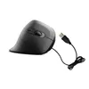 A black vertical mouse with a USB cable is shown on a white background. Produktbild-Vorschau