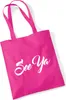Huuraa Jutebeutel See Ya Spruch 10 Liter Fuchsia Baumwolle Produktbild-Vorschau 1
