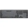 A top-down view of a graphite-colored mechanical keyboard against a white background. Produktbild-Vorschau