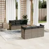 The Living Store 7-tlg. Garten-Sofagarnitur mit Kissen Grau Produktbild-Vorschau 2
