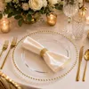 Platzteller Glas 32 cm 12er Set mit Goldperlenrand - Produktbild-Vorschau 1