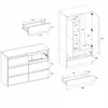Technical drawings with dimensions of a wardrobe and a dresser. Produktbild-Vorschau