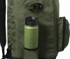 A close-up view of a green backpack with a water bottle in a side pocket. Náhled obrázku produktu