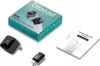 A product shot of Ottocast Mini Slim car adapters and their packaging, arranged on a white background. Produktbild-Vorschau