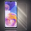 A transparent screen protector is shown next to a smartphone with a colorful wallpaper. Produktbild-Vorschau