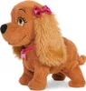 A plush toy dog with a pink bow and collar. Náhľad obrázku produktu