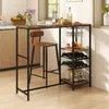 A bar table with a stool and wine rack in a kitchen setting. Náhľad obrázku produktu