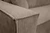 Close-up view of the armrest and side of a brown corduroy sofa. Produktbild-Vorschau