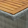 vidaXL Gartentisch Hellgrau Poly Rattan und Akazie Produktbild-Vorschau 4