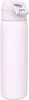 A white water bottle with a light pink lid and handle. Produktbild-Vorschau