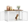 Hundebox Holz 100x60x63 cm, Braun & Weiß, 4 Türen, Produktbild-Vorschau 1