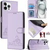 Leder Hülle für iPhone 13 Pro Max Süße Katze Flip Case Produktbild-Vorschau 1